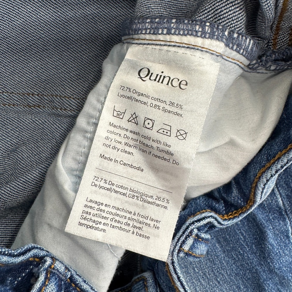 Quince Bella Stretch Relaxed Straight Jeans Womens 30 Atlantic Blue Cotton Blend - Picture 7 of 11